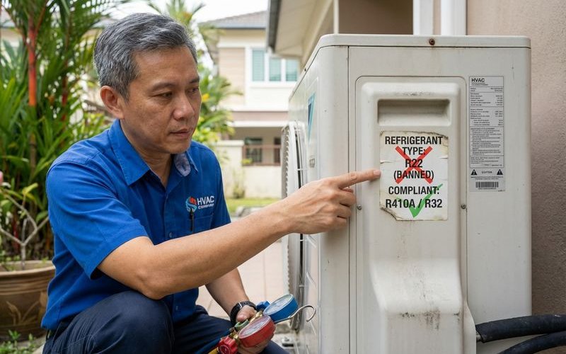 Timeline showing refrigerant changes in Malaysia